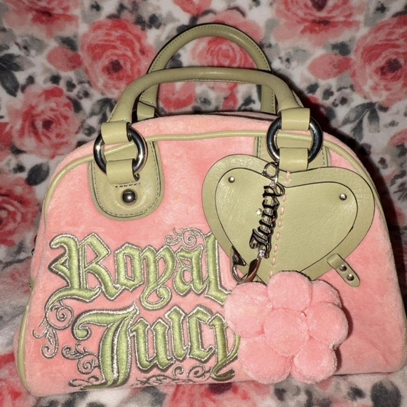Juicy Couture Handbags - Juicy Couture Pink and Olive Satchel